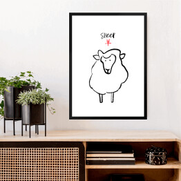 Obraz w ramie Chińskie znaki zodiaku - owca