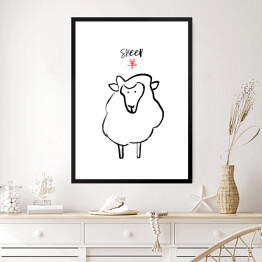 Obraz w ramie Chińskie znaki zodiaku - owca