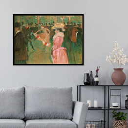 Plakat w ramie Henri de Toulouse-Lautrec "W Moulin Rouge" - reprodukcja