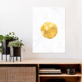 Plakat samoprzylepny Złote planety - Księżyc
