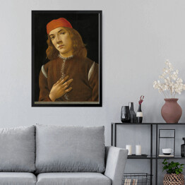 Obraz w ramie Sandro Botticelli Portret młodzieńca. Reprodukcja