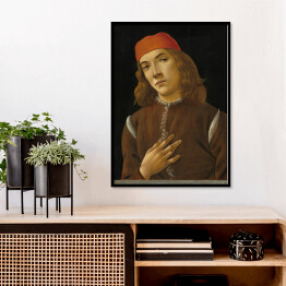 Plakat w ramie Sandro Botticelli Portret młodzieńca. Reprodukcja