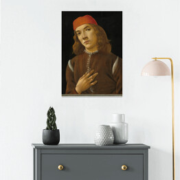 Plakat samoprzylepny Sandro Botticelli Portret młodzieńca. Reprodukcja