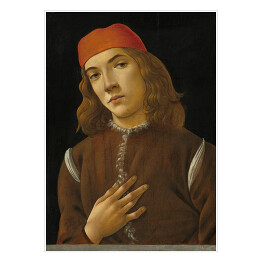 Plakat samoprzylepny Sandro Botticelli Portret młodzieńca. Reprodukcja