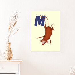 Plakat Alfabet - M jak małpa