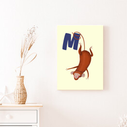 Obraz na płótnie Alfabet - M jak małpa