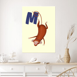 Plakat Alfabet - M jak małpa
