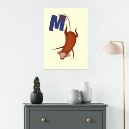 Plakat samoprzylepny Alfabet - M jak małpa