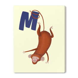 Obraz na płótnie Alfabet - M jak małpa