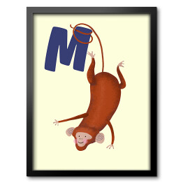 Obraz w ramie Alfabet - M jak małpa