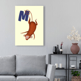 Obraz klasyczny Alfabet - M jak małpa