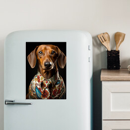 Magnes dekoracyjny Pies jamnik - portret zwierzaka
