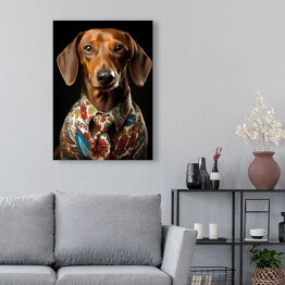 Obraz na płótnie Pies jamnik - portret zwierzaka