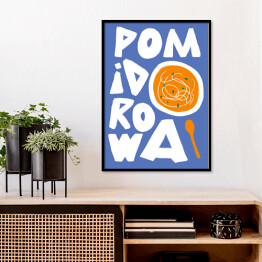 Plakat w ramie Pomidorowa - kolorowa ilustracja