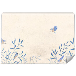 Fototapeta winylowa zmywalna Niebieskie ptaki i niebieska roślinność