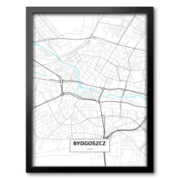 Obraz w ramie Mapa Bydgoszczy 