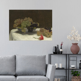 Plakat Henri Fantin-Latour Still Life with Grapes and a Carnation. Martwa natura. Reprodukcja