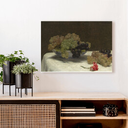 Obraz na płótnie Henri Fantin-Latour Still Life with Grapes and a Carnation. Martwa natura. Reprodukcja