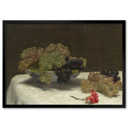 Plakat w ramie Henri Fantin-Latour Still Life with Grapes and a Carnation. Martwa natura. Reprodukcja