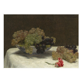 Plakat samoprzylepny Henri Fantin-Latour Still Life with Grapes and a Carnation. Martwa natura. Reprodukcja
