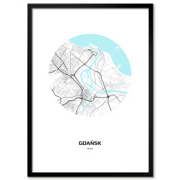 Obraz klasyczny Mapa Gdańska w kole