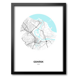 Mapa Gdańska w kole