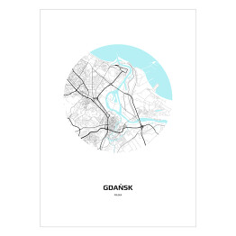 Plakat Mapa Gdańska w kole