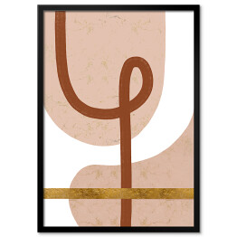 Plakat w ramie Beżowa abstrakcja z odcieniami brązu