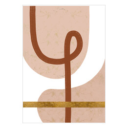 Plakat samoprzylepny Beżowa abstrakcja z odcieniami brązu