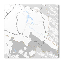 Obraz na płótnie Bieszczady - mapa