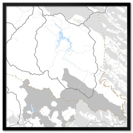 Plakat w ramie Bieszczady - mapa