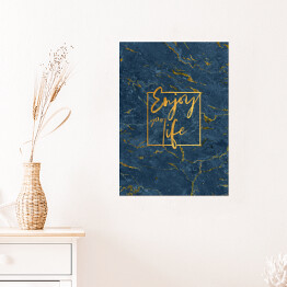 Plakat samoprzylepny Marmur - złota typografia