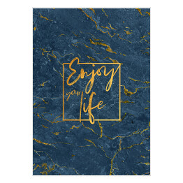 Plakat samoprzylepny Marmur - złota typografia