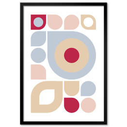 Plakat w ramie Abstrakcja Viva Magenta plakaty Bauhaus. Kompozycja geometryczna 