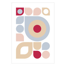 Plakat samoprzylepny Abstrakcja Viva Magenta plakaty Bauhaus. Kompozycja geometryczna 