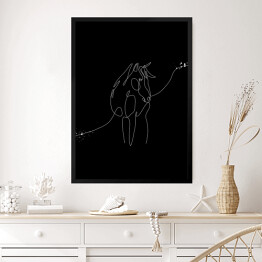Obraz w ramie Sylwetka konia - czarne konie