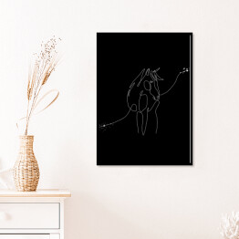 Plakat w ramie Sylwetka konia - czarne konie