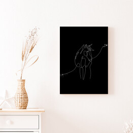 Obraz na płótnie Sylwetka konia - czarne konie