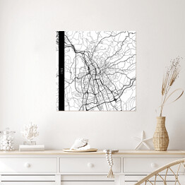 Plakat samoprzylepny Mapy miast świata - Graz - biała