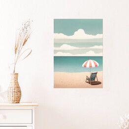 Plakat samoprzylepny Plaża retro