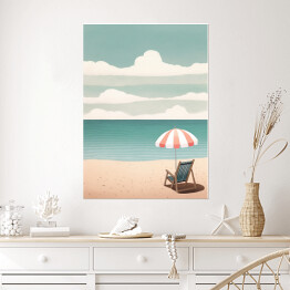 Plakat samoprzylepny Plaża retro