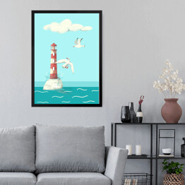 Obraz w ramie Nad wodą - latarnia morska 