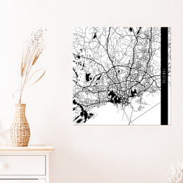 Plakat samoprzylepny Mapy miast świata - Helsinki - biała