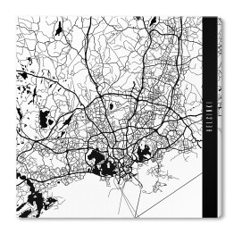 Obraz na płótnie Mapy miast świata - Helsinki - biała