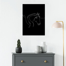 Plakat samoprzylepny Koń - czarne konie