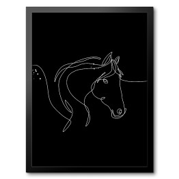Obraz w ramie Koń - czarne konie