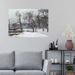 Plakat samoprzylepny Camille Pissarro. Śnieg w Louveciennes. Reprodukcja