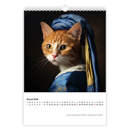 Kalendarz 13-stronicowy Kalendarz kocie portrety inspirowane sztuką