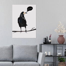 Plakat samoprzylepny Ilustracja - ptak, kruk