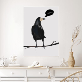 Plakat Ilustracja - ptak, kruk